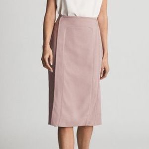 Reiss | Tipped Pencil Skirt | Nude | Size: 6